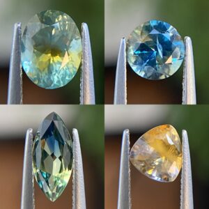 Blue, yellow and green jewels for local jeweler Emily Chelsea in Philadelphia