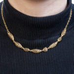 18kt Fairmined gold necklace by Philadelphia local jeweler Emily Chelsea Jewelry, featuring ethical materials and custom design from the Literal Series.