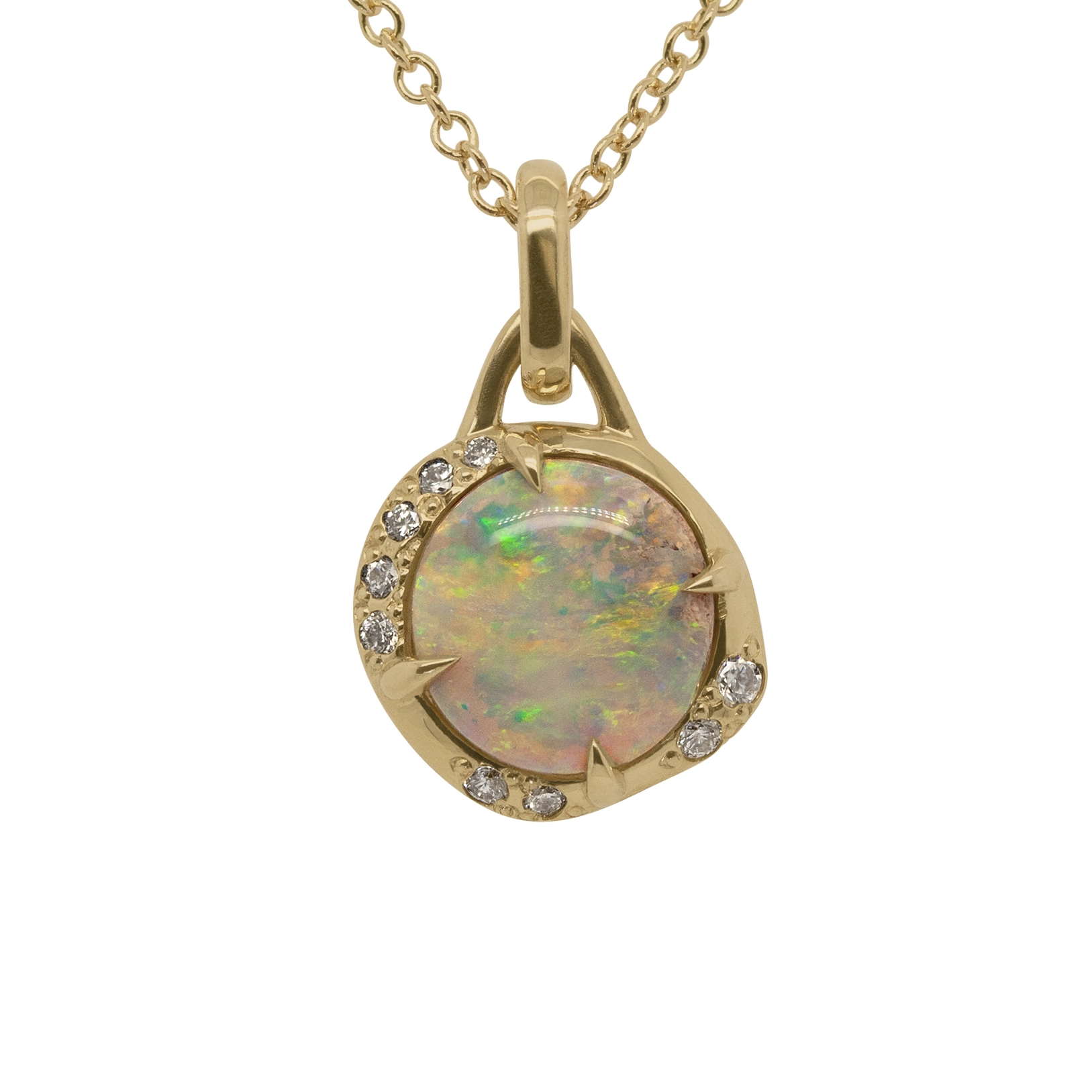1.19ct Round Opal Aura Necklace