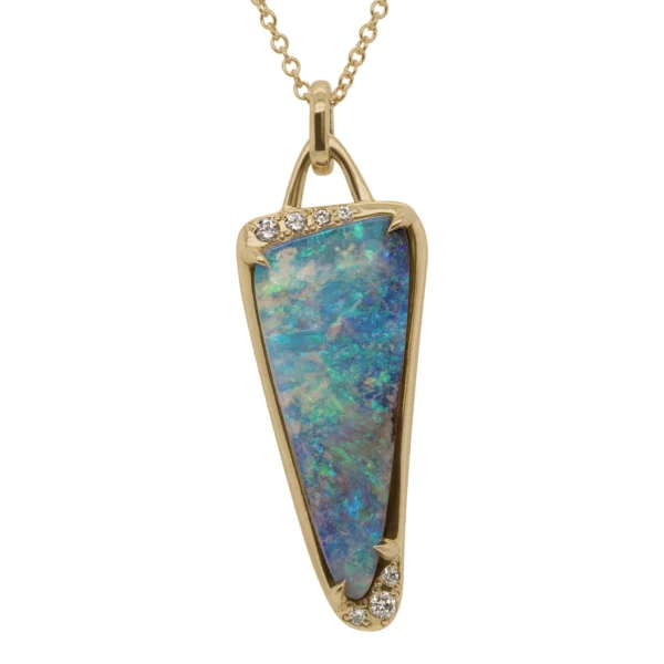 8.10ct Triangular Opal Aura Pendant