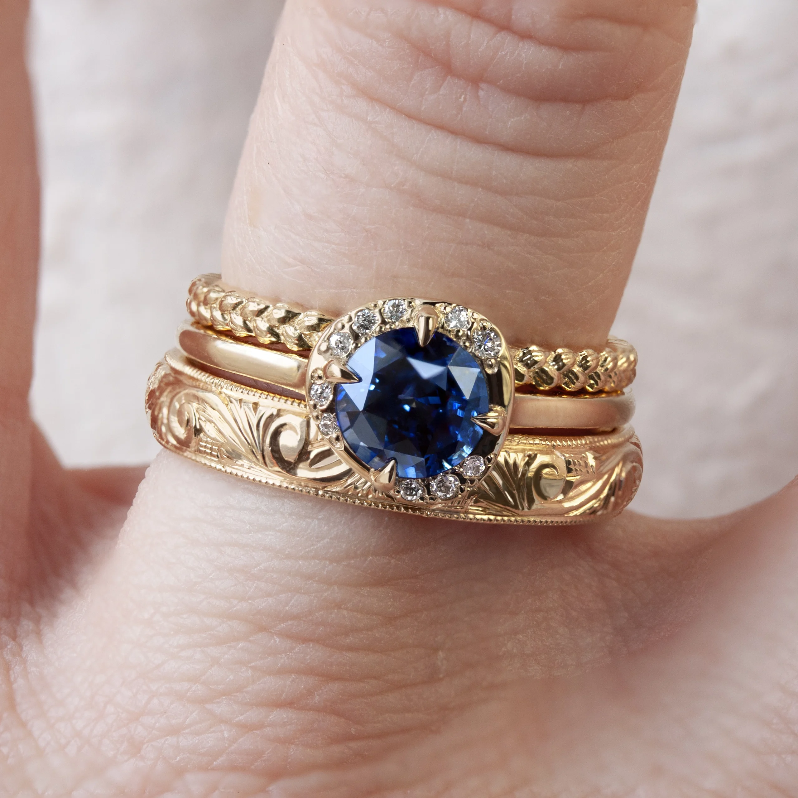 Aura Ring With A 1.58ct Sri Lankan Sapphire - Emily Chelsea