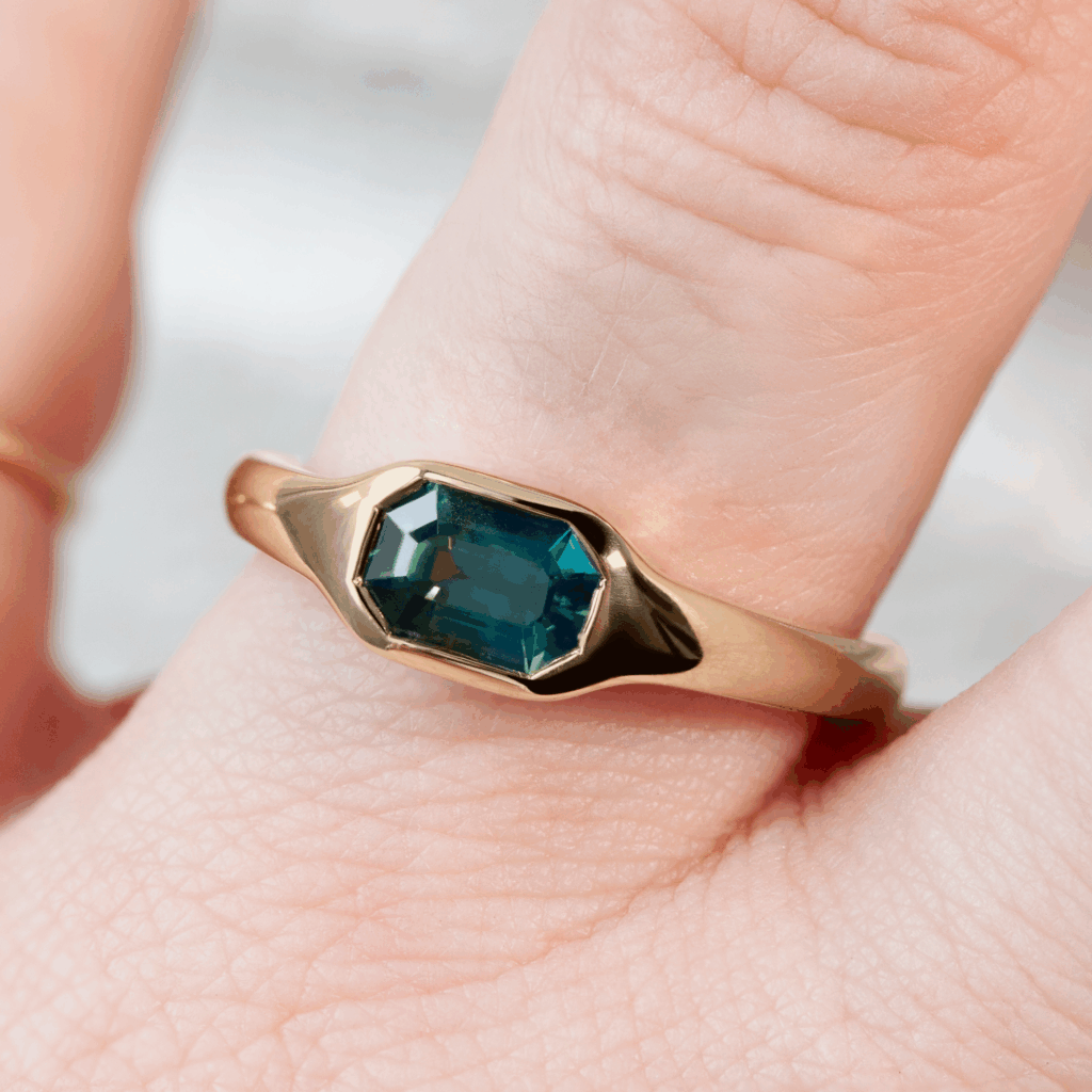 Signet Ring With A 1.15ct Sri Lankan Sapphire - Emily Chelsea