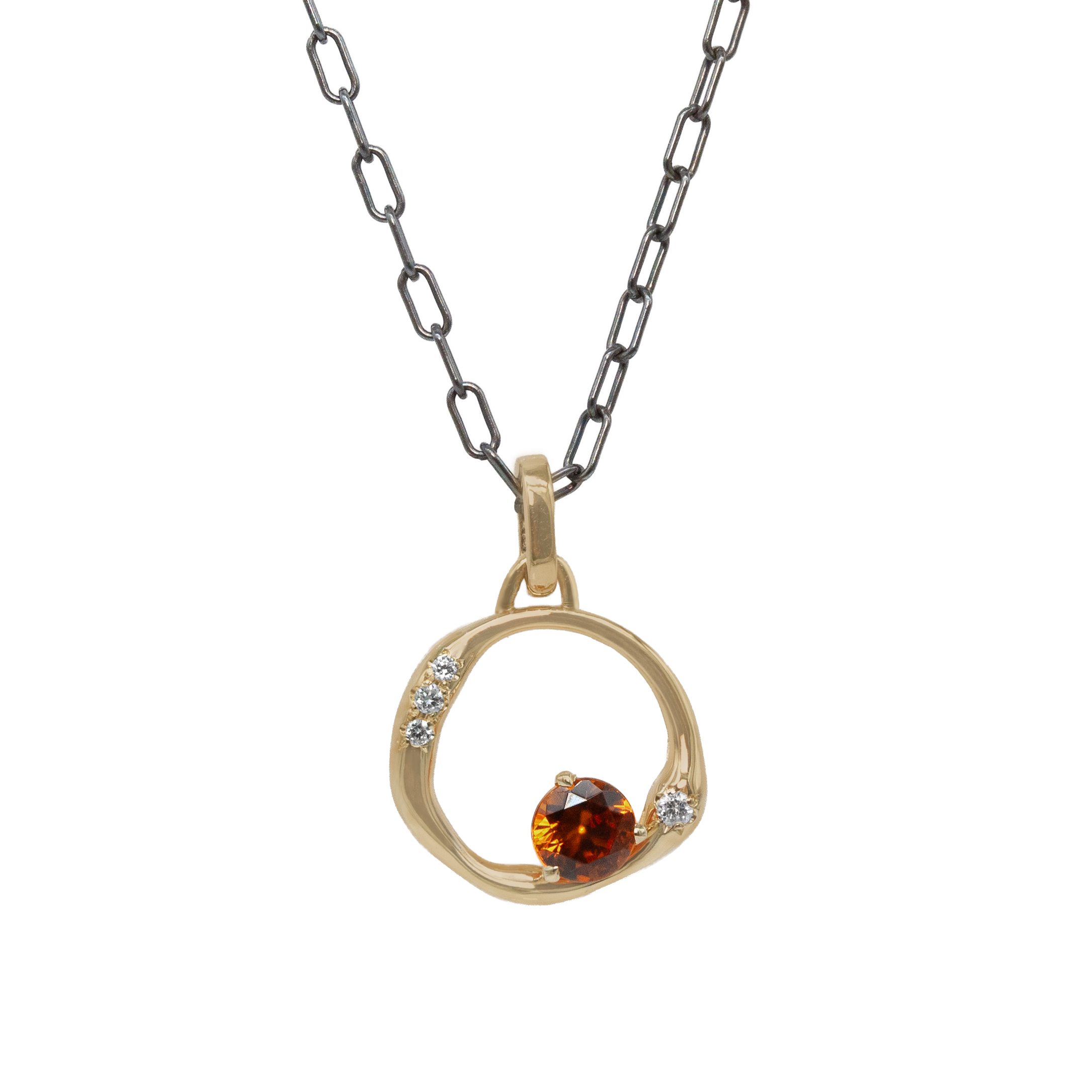 Limited Edition Aura Necklace No. 4 With Orange Garnet