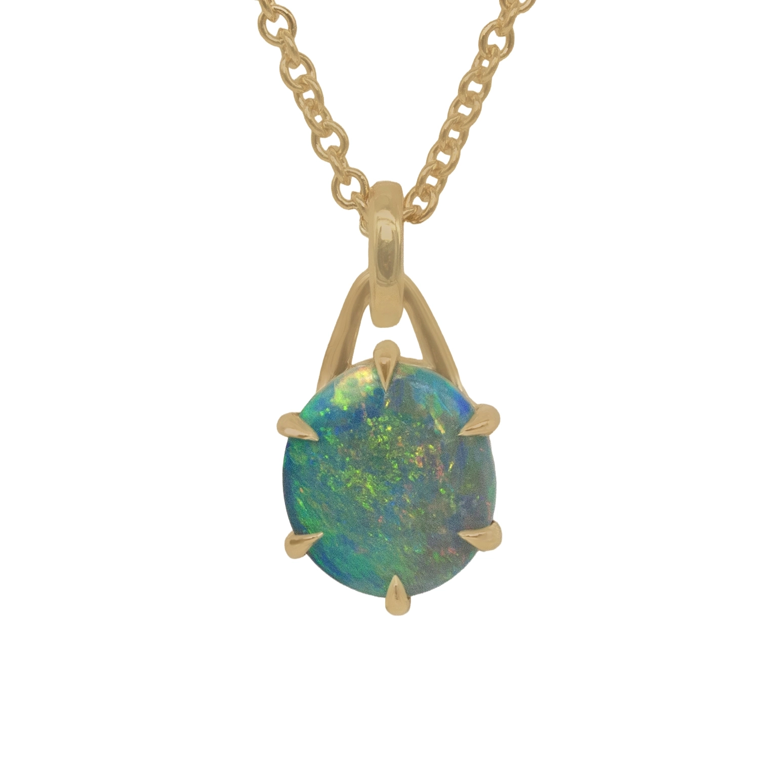 1.50ct Round Opal Pendant Necklace