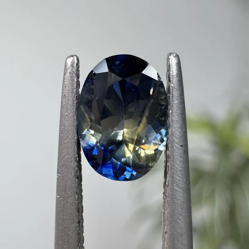 Oval Blue Yellow Bicolor Sri Lankan Sapphire