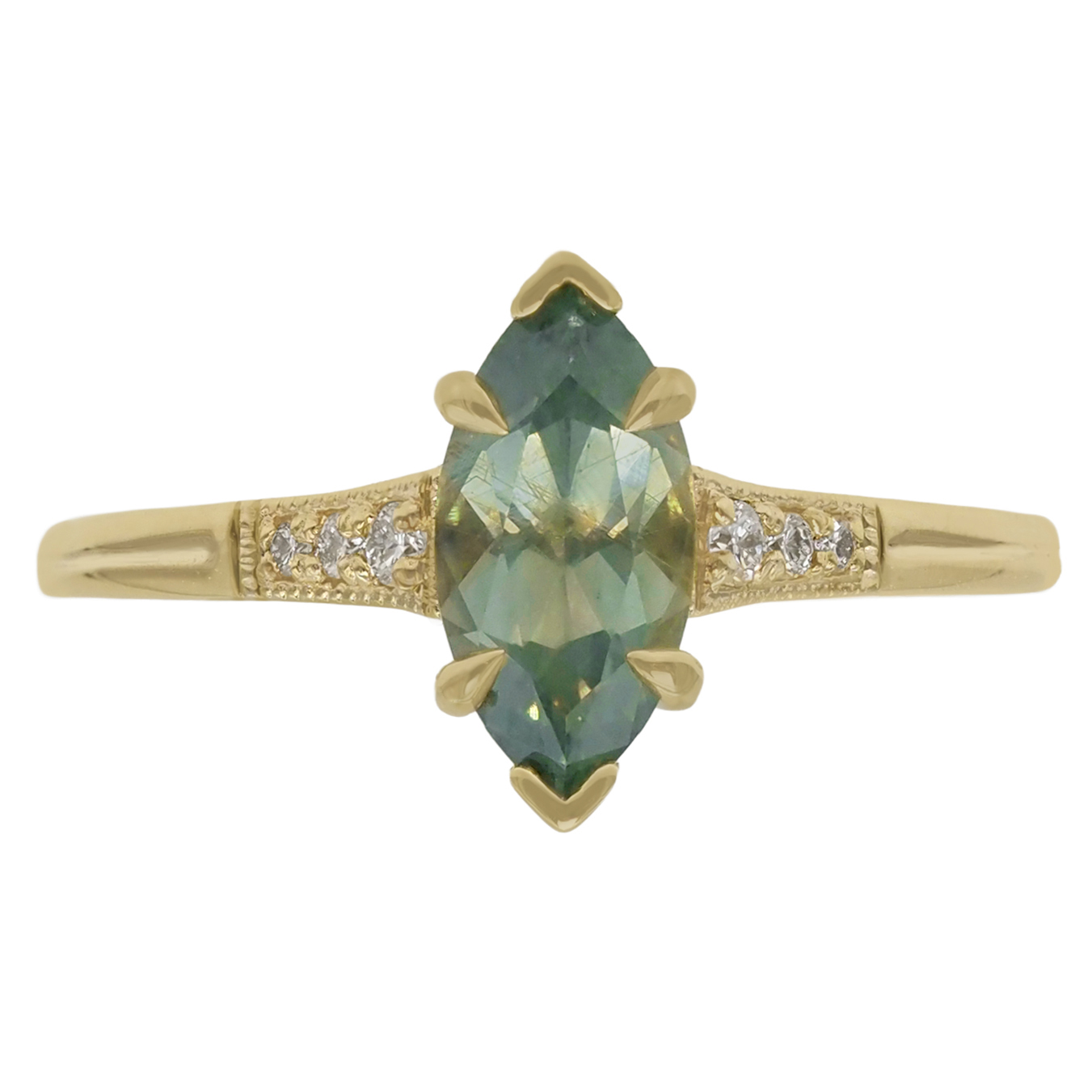 1.27ct Marquise Teal Montana Sapphire Artemis Ring