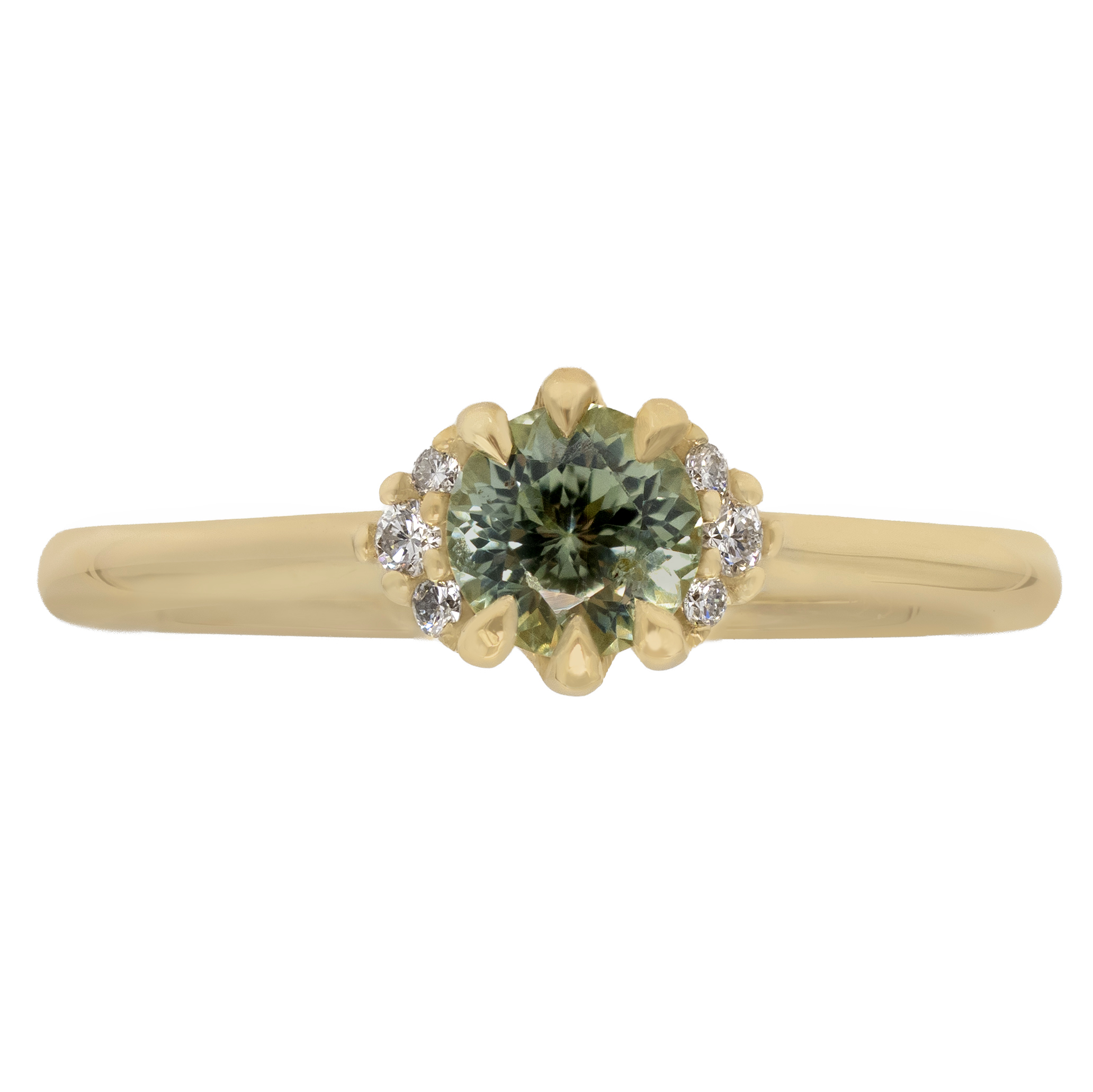 .61ct Round Green Montana Sapphire Cloud Ring