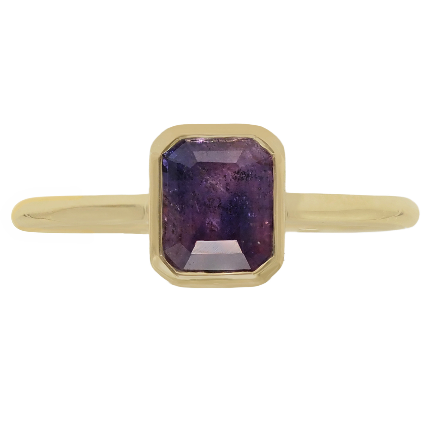 1.35ct Emerald Violetish Winza Sapphire Aurelia Bezel Ring