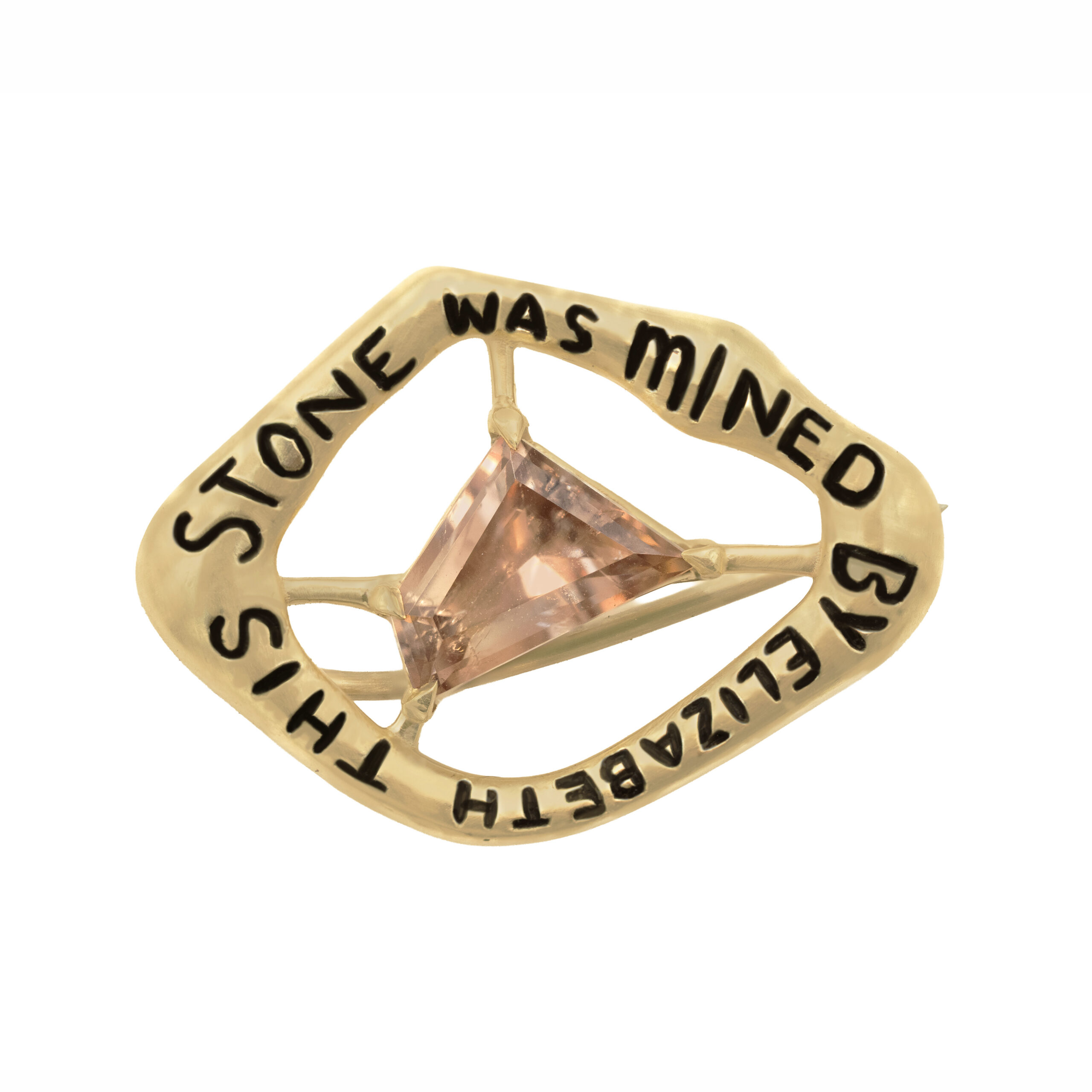 Literal Brooch With Blush Zircon
