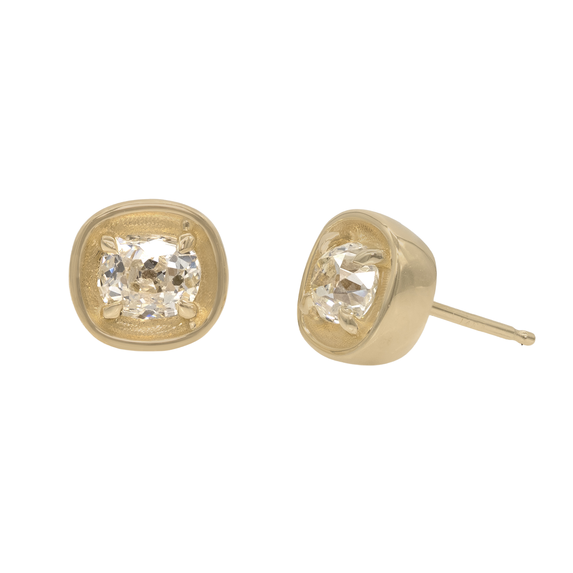Old Mine Cut Stud Earrings No. 2