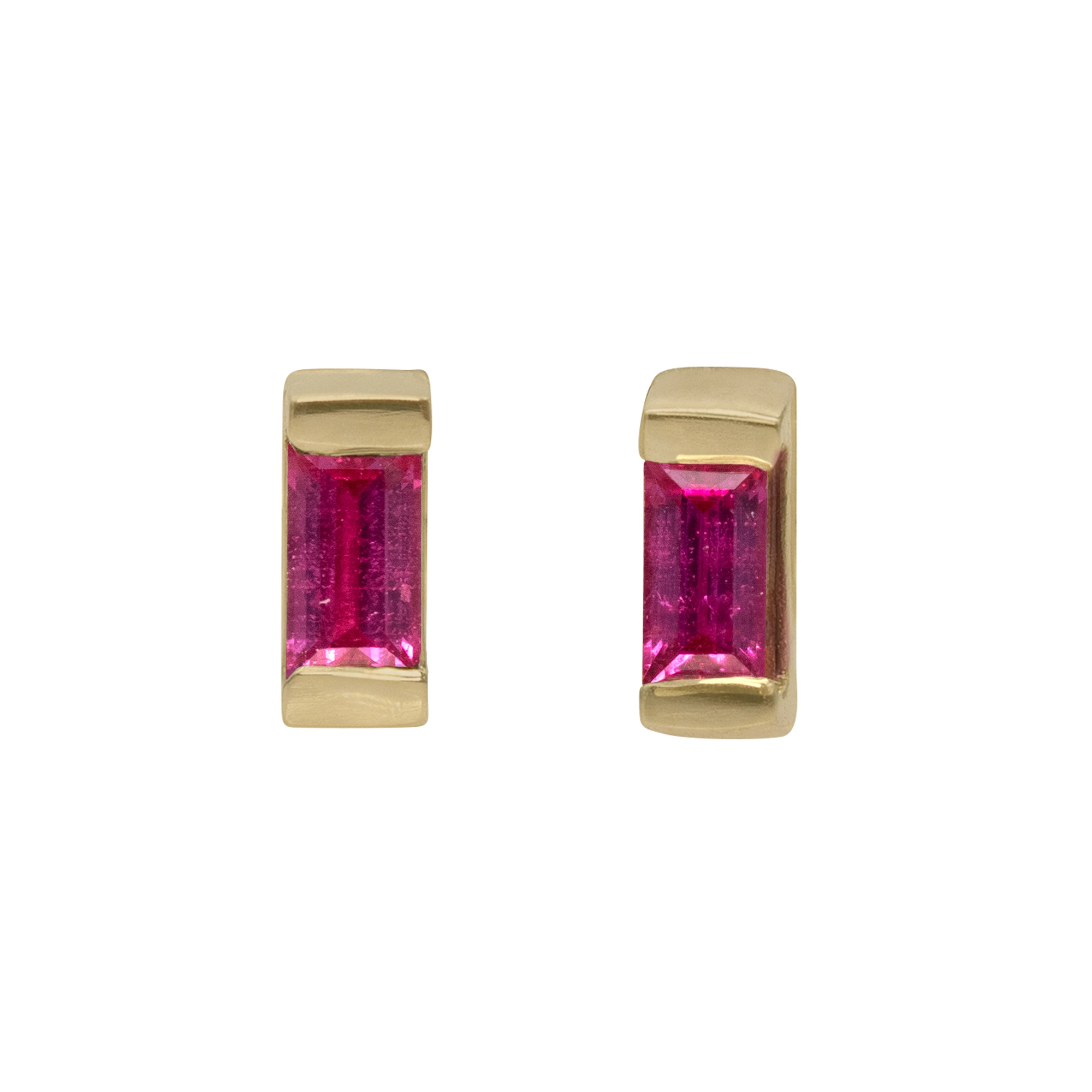 Small Bar Studs with Winza Rubies