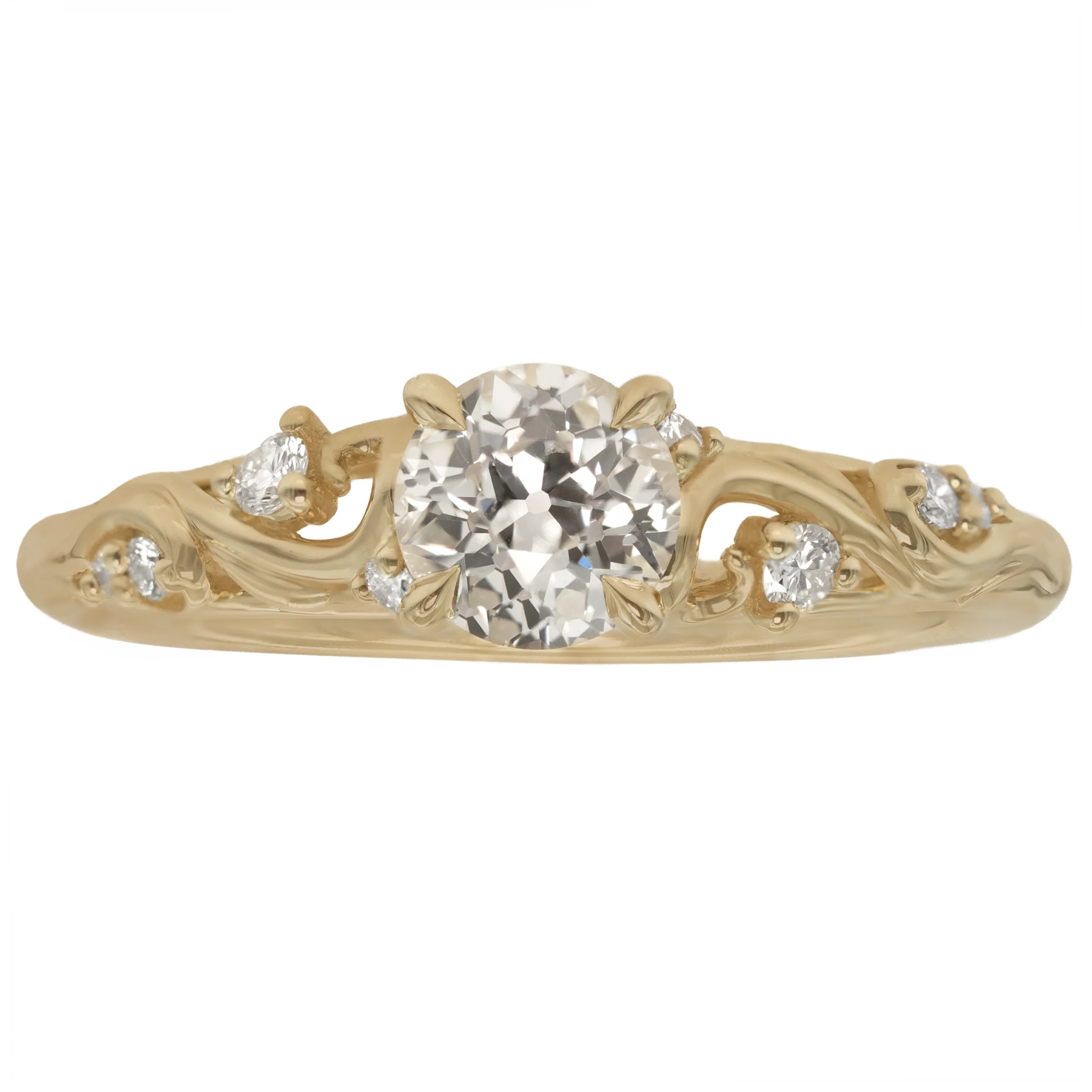 Nightingale Ring with a 0.51ct Natural Reclaimed Old European Cut Diamond