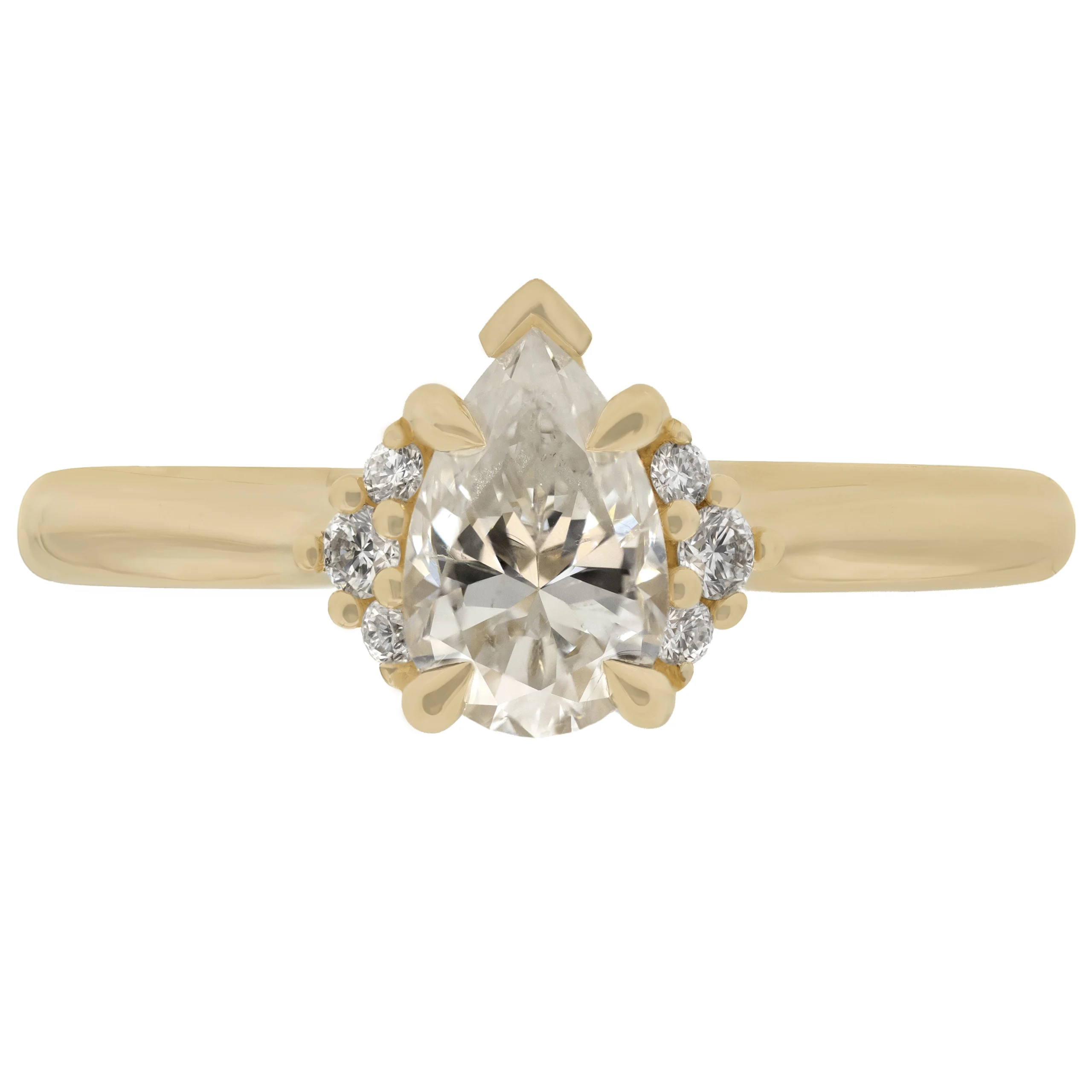 Cloud Ring with a 0.61ct Natural Reclaimed Pear Diamond