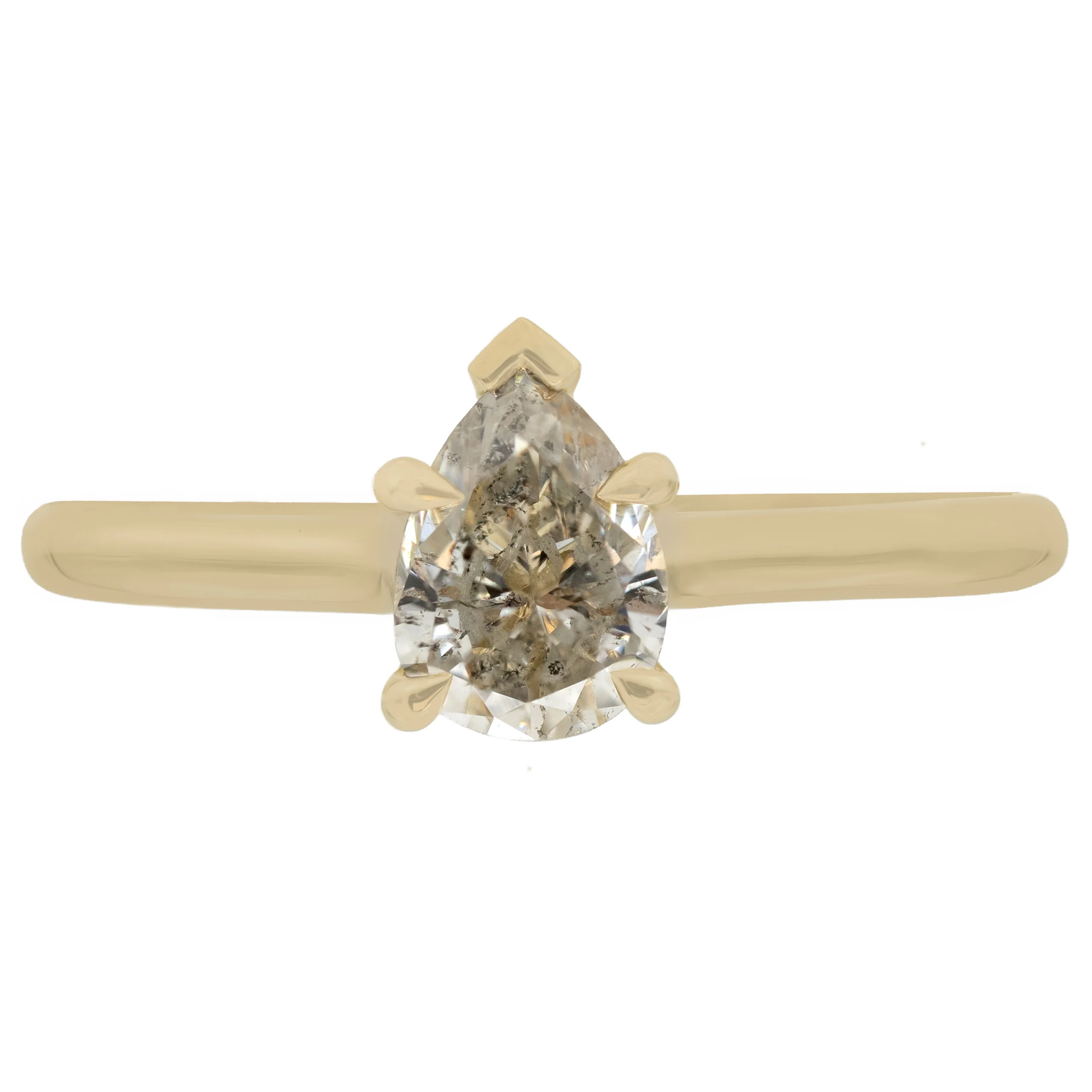 Aurelia Ring with a 0.65ct Natural Reclaimed Pear Diamond