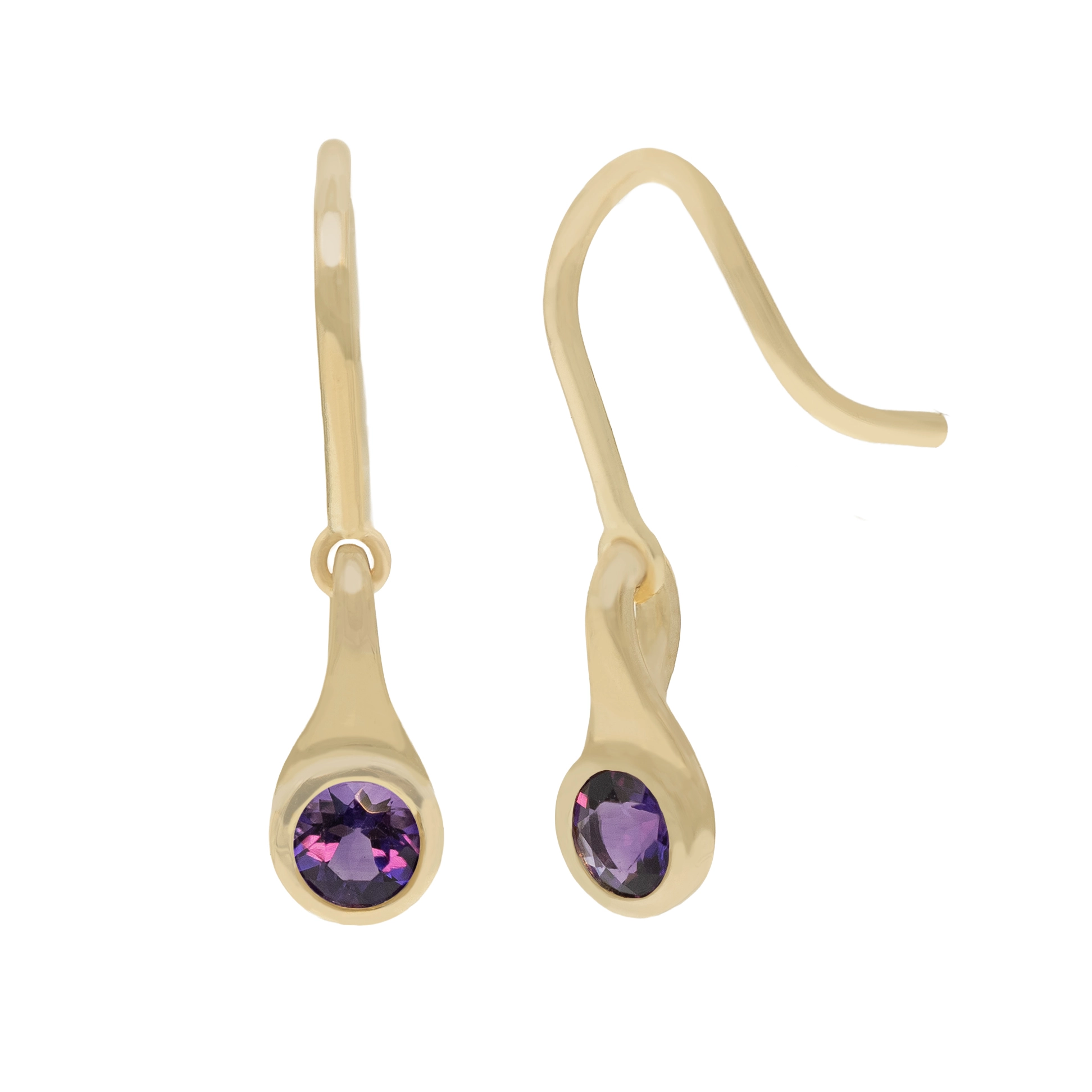 Amethyst Capsule Dangle Earrings