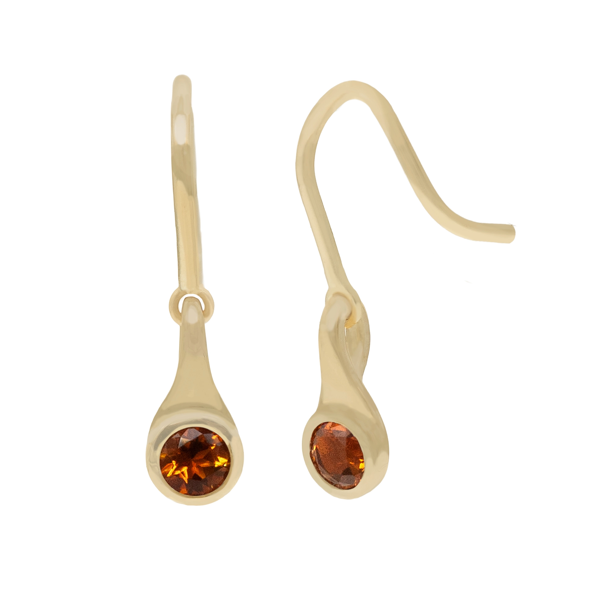 Citrine Capsule Dangle Earrings